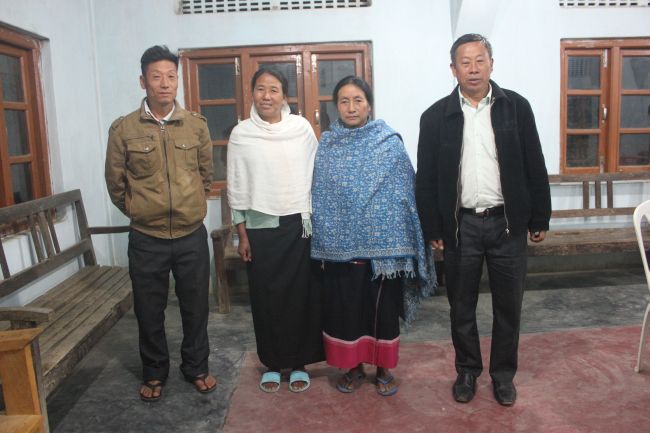 (L-R) Neitelo Rhakho, Kezukhalou Shama, Kezungulou Wezah and Diwetso Lohe seen here at the Sümi Village Baptist Church guest house in Phek district, Nagaland, in early March 2017.
